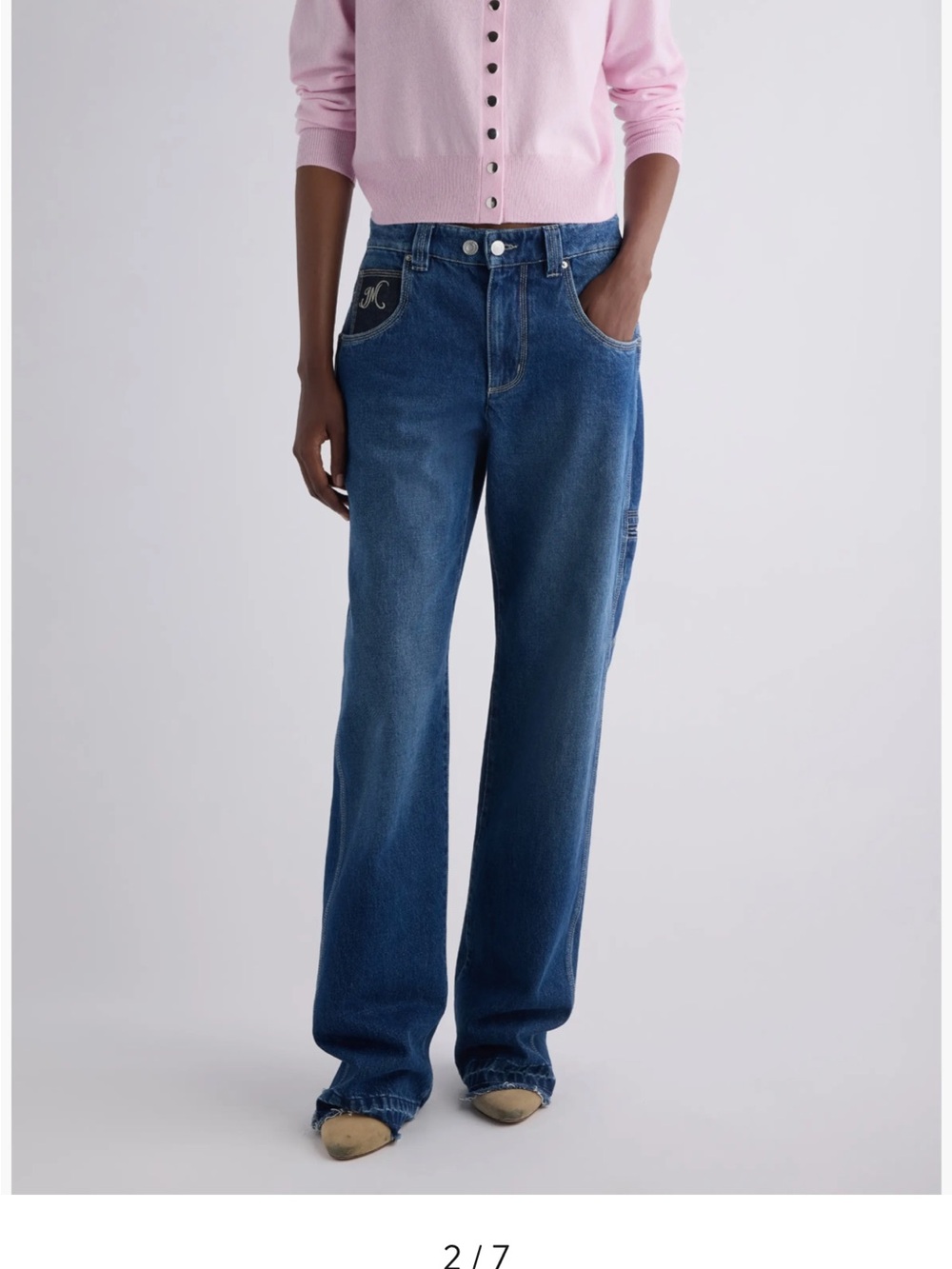 Wide Leg Jeans Isabel Marant, mid-rise, relaxed-fit jeans Dark Blue